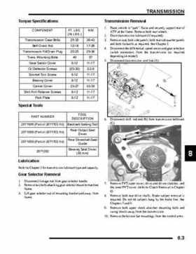 2008 Polaris Sportsman 500 EFI/X2/Touring/500 H.O. Service Manual, Page 279