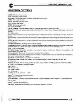 2009 Polaris Scrambler 500 4x4 2x4 factory service manual, Page 9