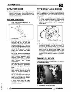 2009 Polaris Scrambler 500 4x4 2x4 factory service manual, Page 36