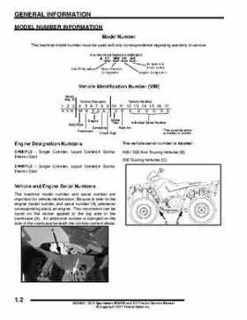 2012 Sportsman 400/500 and EFI Tractor Service Manual 9923412, Page 5