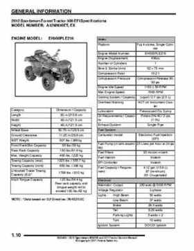 2012 Sportsman 400/500 and EFI Tractor Service Manual 9923412, Page 13