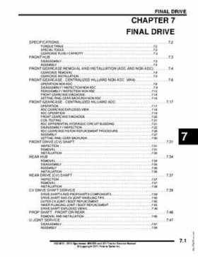 2012 Sportsman 400/500 and EFI Tractor Service Manual 9923412, Page 259