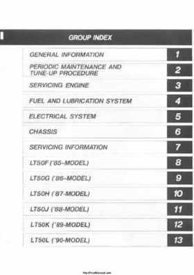 1985-1990 Suzuki LT50 Service Manual, Page 1