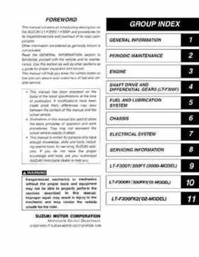 1999-2004 Suzuki King Quad LT-300 300F ATV Factory Service Manual, Page 2