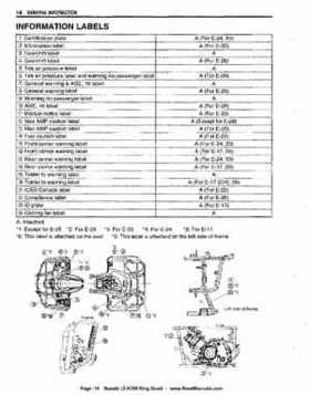 All Years Suzuki LT-A700 King Quad 700 Factory Service Manual, Page 14
