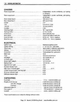 All Years Suzuki LT-A700 King Quad 700 Factory Service Manual, Page 16