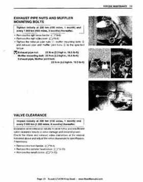 All Years Suzuki LT-A700 King Quad 700 Factory Service Manual, Page 21