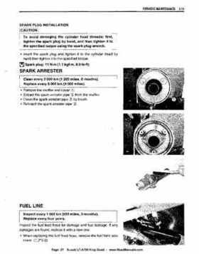 All Years Suzuki LT-A700 King Quad 700 Factory Service Manual, Page 27