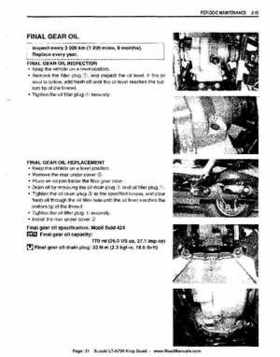 All Years Suzuki LT-A700 King Quad 700 Factory Service Manual, Page 31