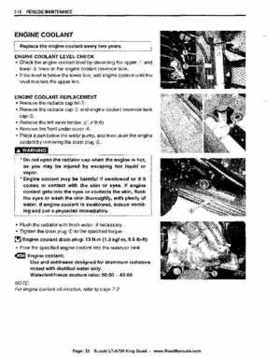 All Years Suzuki LT-A700 King Quad 700 Factory Service Manual, Page 32