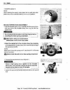 All Years Suzuki LT-A700 King Quad 700 Factory Service Manual, Page 104
