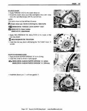 All Years Suzuki LT-A700 King Quad 700 Factory Service Manual, Page 137