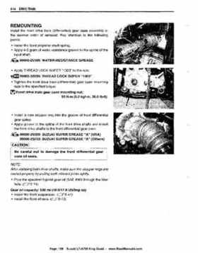 All Years Suzuki LT-A700 King Quad 700 Factory Service Manual, Page 168