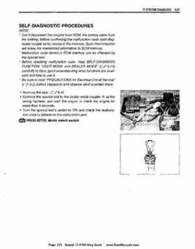 All Years Suzuki LT-A700 King Quad 700 Factory Service Manual, Page 215