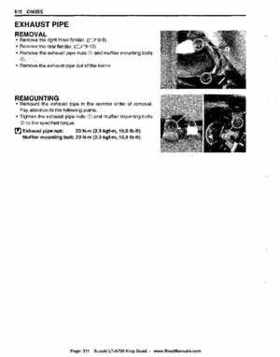 All Years Suzuki LT-A700 King Quad 700 Factory Service Manual, Page 311