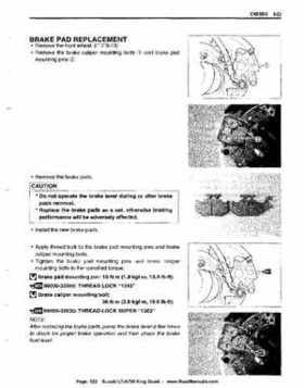 All Years Suzuki LT-A700 King Quad 700 Factory Service Manual, Page 322