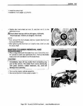 All Years Suzuki LT-A700 King Quad 700 Factory Service Manual, Page 330