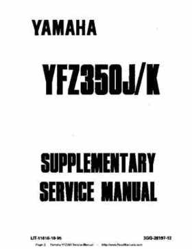 1987-2003 Yamaha YFZ350 Banshee supplementary service manual, Page 2