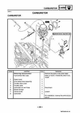 1987-2009 Yamaha ATV YFM350X Warrior Raptor Service Manual, Page 395