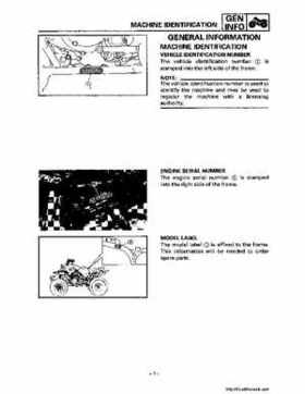 1990-2004 Yamaha YFM350X Warrior Factory Service Manual, Page 17