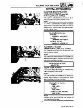 1992-1995 Yamaha Timberwolf 2WD Factory Service Manual, Page 8
