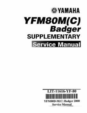 1993 Yamaha YFM80D Badger Supplementary Service Manual, Page 1