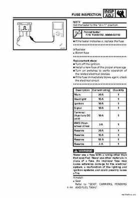 2000 Yamaha YFM400FWA(M) Factory Service workshop Manual, Page 116