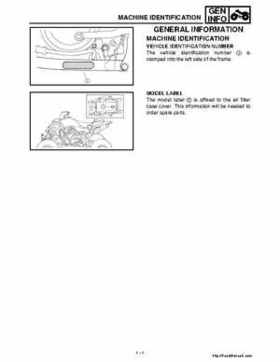 2001 Yamaha YFM660 Raptor Factory Service Manual, Page 15