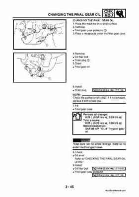 2003 2005 YFM45FAR, YFM450FAR Kodiak OEM Service Manual, Page 109