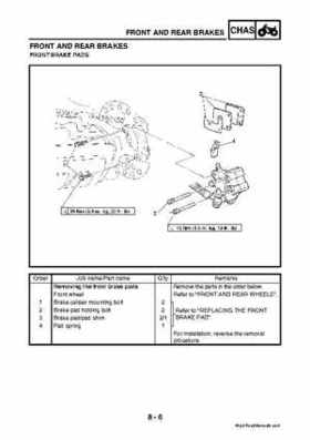 2003 2005 YFM45FAR, YFM450FAR Kodiak OEM Service Manual, Page 283