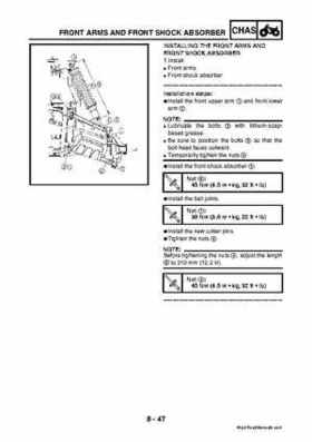 2003 2005 YFM45FAR, YFM450FAR Kodiak OEM Service Manual, Page 324