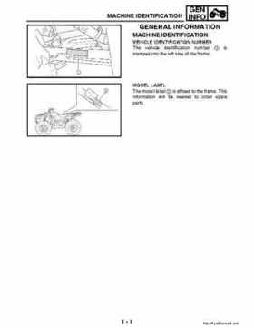 2003 Yamaha YFM400FAR Kodiak Factory Service Manual, Page 17