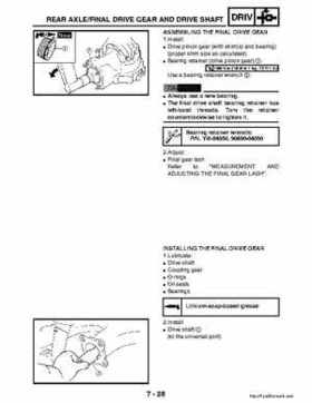 2003 Yamaha YFM400FAR Kodiak Factory Service Manual, Page 256
