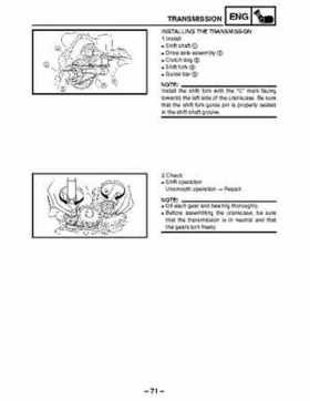 2003 Yamaha YFM400FAR Kodiak Factory Service Manual, Page 445