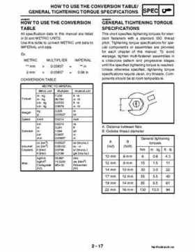 2004-2007 Yamaha ATV Raptor 50 YMF50S Service Manual, Page 39