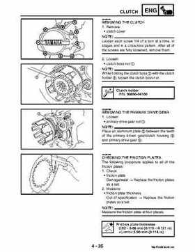 2004-2007 Yamaha ATV Raptor 50 YMF50S Service Manual, Page 124