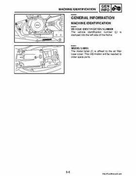 2008 Yamaha Raptor 250SE / 250SE2 Factory Service Manual, Page 15