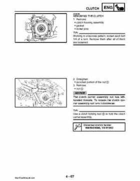 2008 Yamaha Rhino YXR70FX Factory Service Manual, Page 216