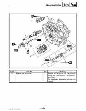 2008 Yamaha Rhino YXR70FX Factory Service Manual, Page 233