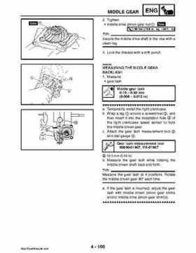 2008 Yamaha Rhino YXR70FX Factory Service Manual, Page 255