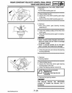 2008 Yamaha Rhino YXR70FX Factory Service Manual, Page 345