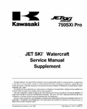1998 Kawasaki 750SXi Pro Service Manual Supplement, Page 3