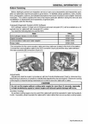 2004-2005 Kawasaki STX-15F Jet Ski Factory Service Manual., Page 9