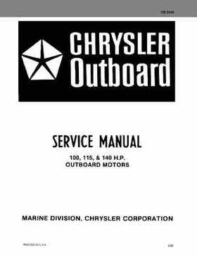 Chrysler 100, 115 and 140 HP Outboard Motors Service Manual, OB 3439, Page 1
