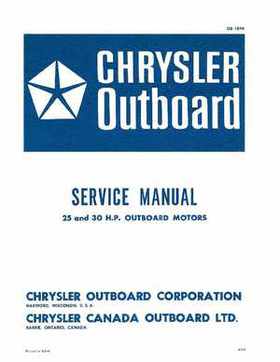 Chrysler 25 and 30 HP Outboard Motors Service Manual OB 1894, Page 1
