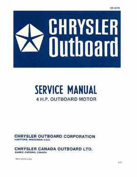 Chrysler 4 HP Outboard Motor Service Manual OB 2278, Page 1
