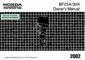 2002 Honda BF25A BF30A Outboards Owner's Manual, Page 1