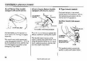 2002 Honda BF25A BF30A Outboards Owner's Manual, Page 18