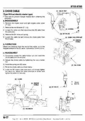 Honda BF15D BF20D Outboard Motors Shop Manual., Page 122