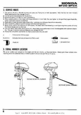 Honda BF20 BF2A Outboard Motors Manual, Page 6